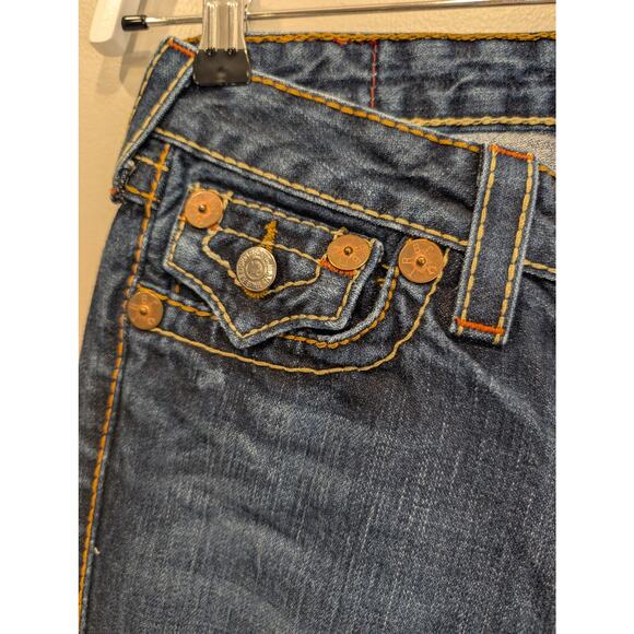 True Religion Johnny Jeans Flared Low Rise Flap Pocket Western Y2K - Size 26 - Picture 5 of 9